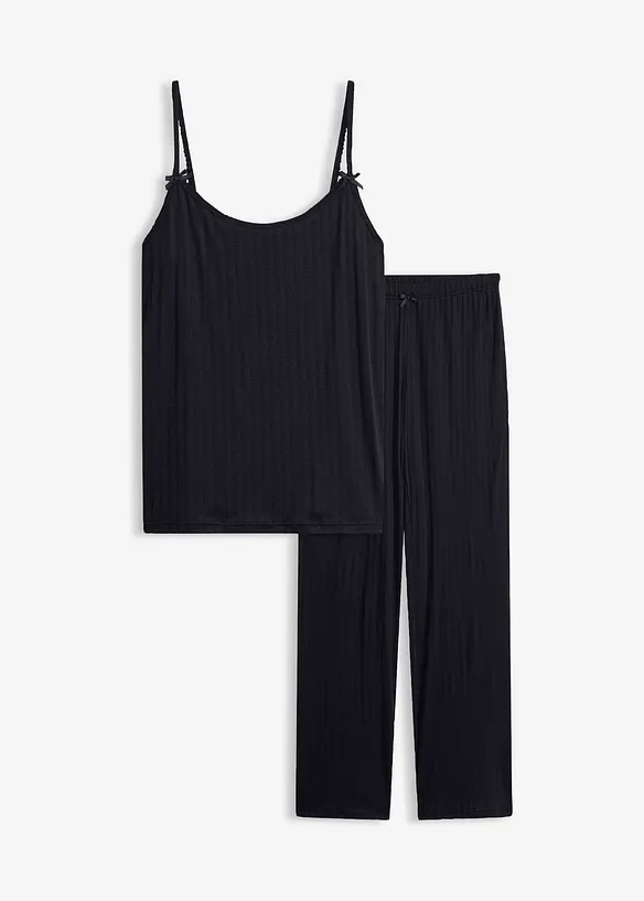 Pyjamas i mjuk pointellejersey, bonprix