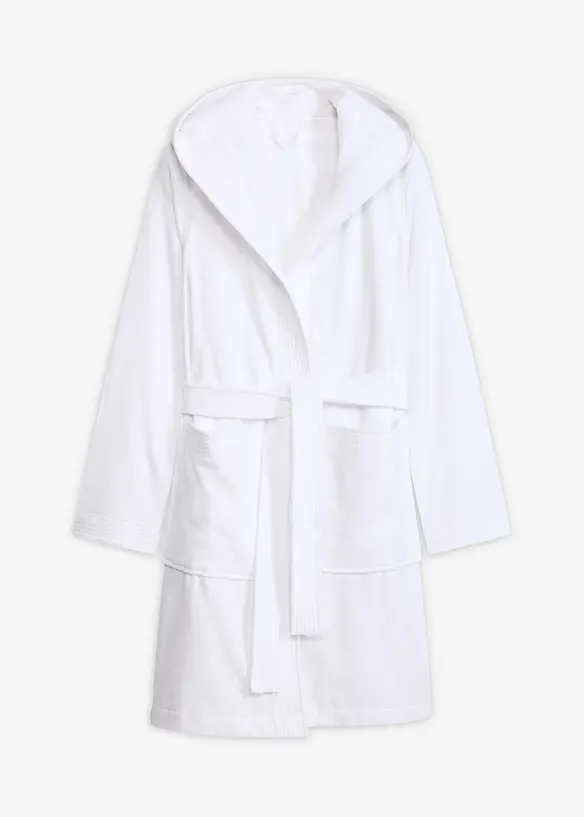 Badrock i frott&eacute; med huva, av ren bomull, bonprix