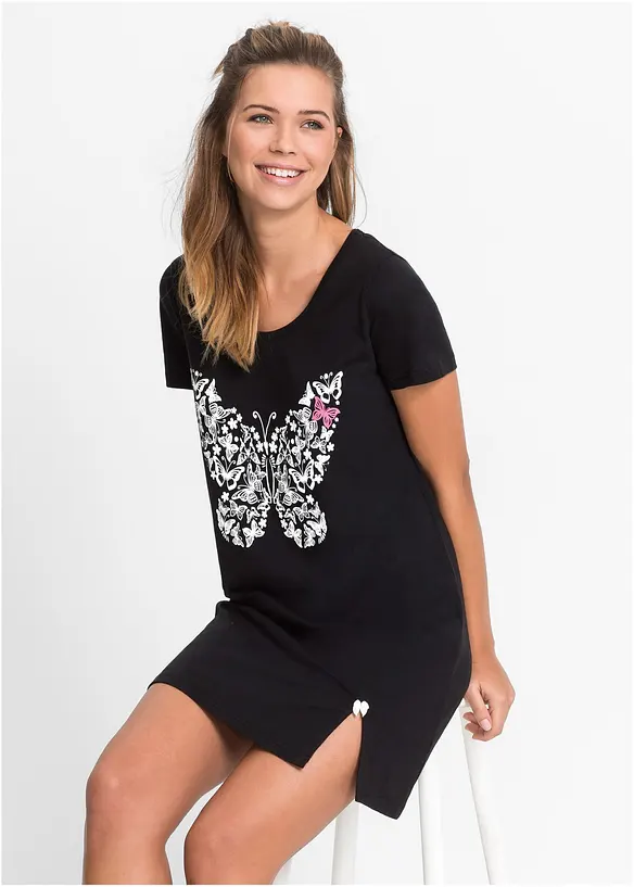 Kort nattlinne med ekologisk bomull, bonprix