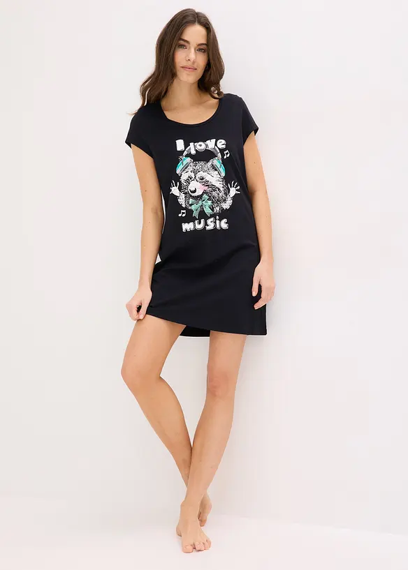 Kort nattlinne av ekologisk bomull, bonprix