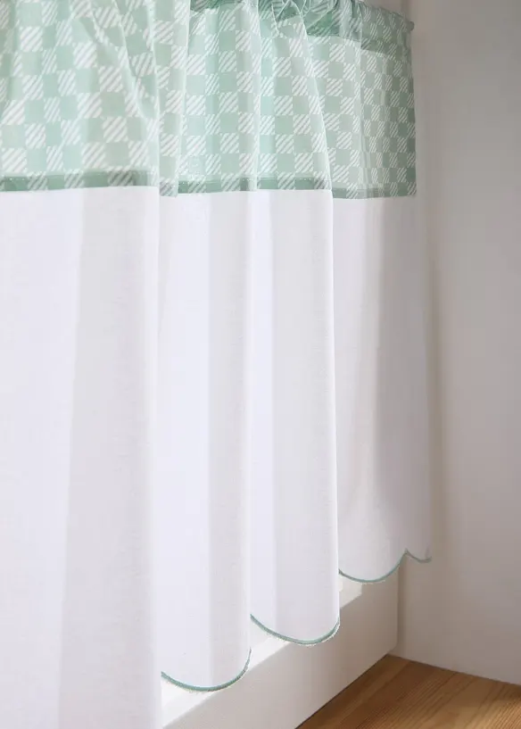 Caf&eacute;gardin av ekologisk bomull med rutor, bonprix