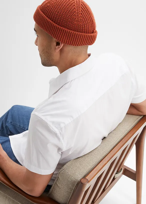 Stretchig kort&auml;rmad skjorta, smal passform, bonprix