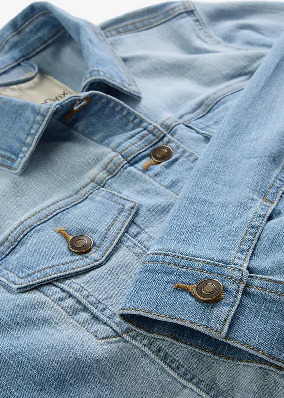 Stretchig jeansjacka i basmodell, bonprix