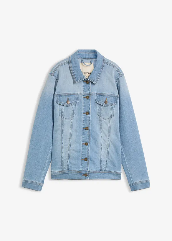 Stretchig jeansjacka i basmodell, bonprix