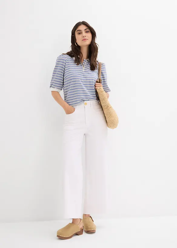 Wide Leg-jeans, High Waist, cropped, bonprix