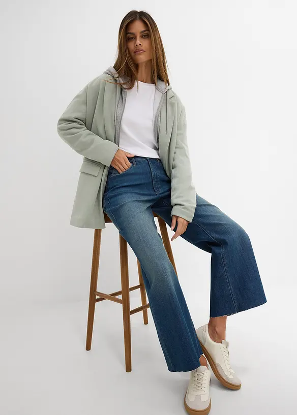 Wide Leg-jeans, High Waist, cropped, bonprix