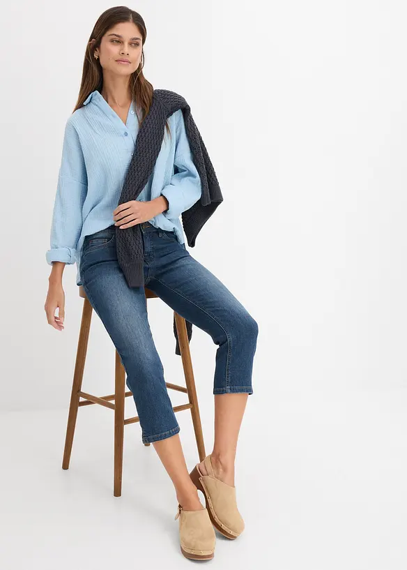 Slim Fit Jeans Mid Waist, cropped, bonprix