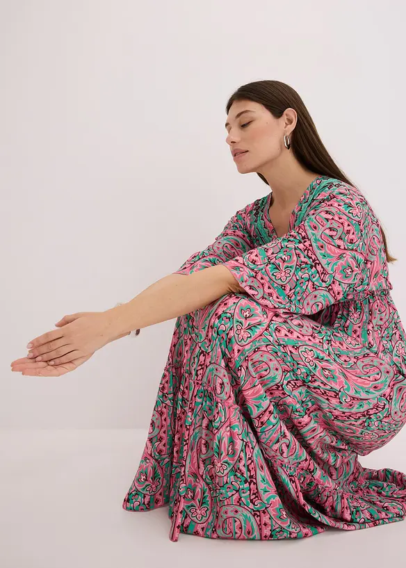 M&ouml;nstrad maxikl&auml;nning av viskos med mjukt fall, bonprix