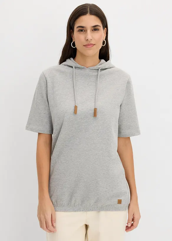 Sweatshirt med huva i bomullsmix, bonprix