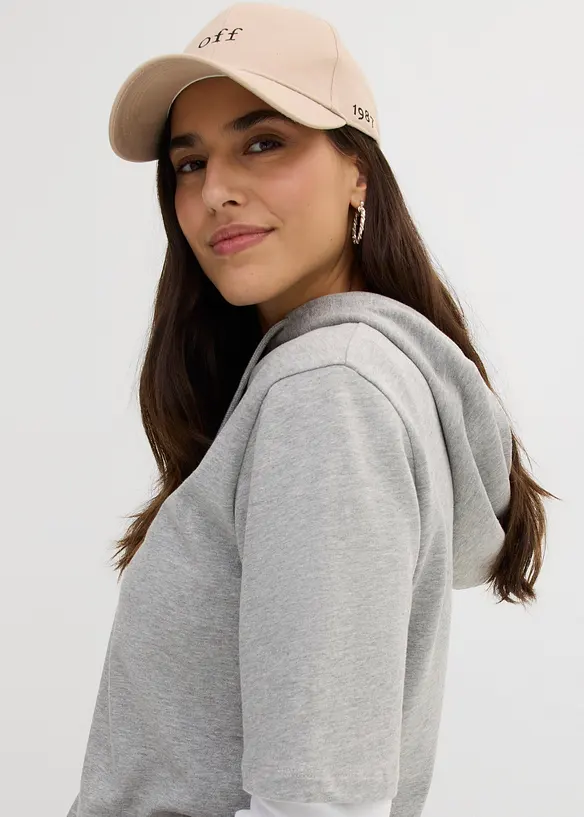 Sweatshirt med huva i bomullsmix, bonprix