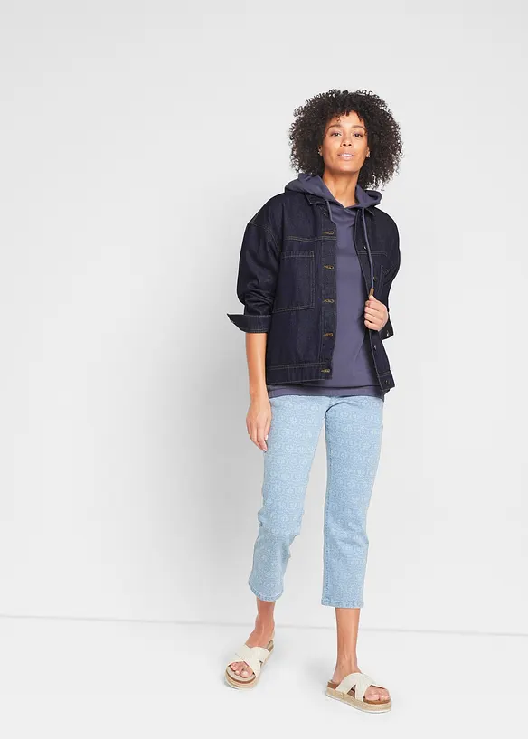 Sweatshirt med huva i bomullsmix, bonprix