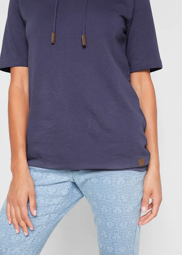 Sweatshirt med huva i bomullsmix, bonprix