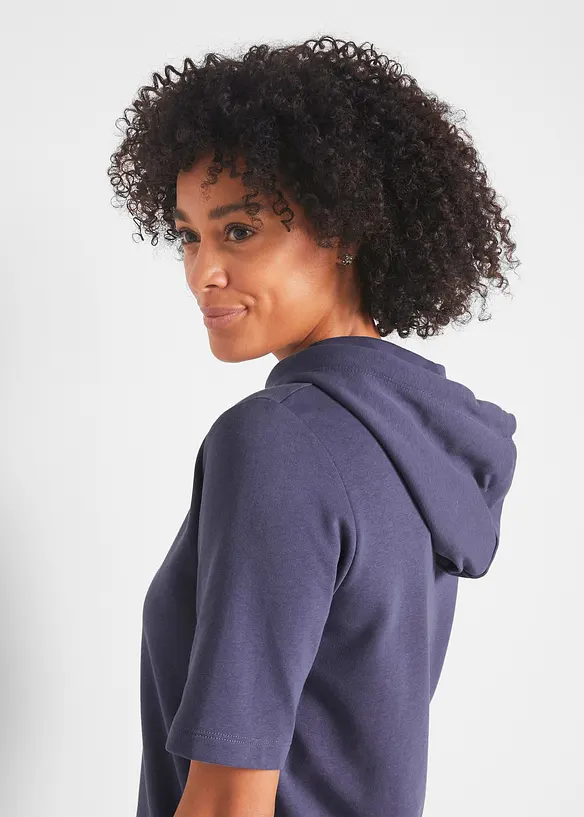 Sweatshirt med huva i bomullsmix, bonprix