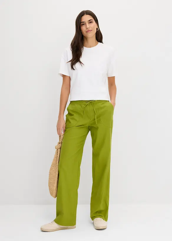 Vid byxa i linnemix, bonprix