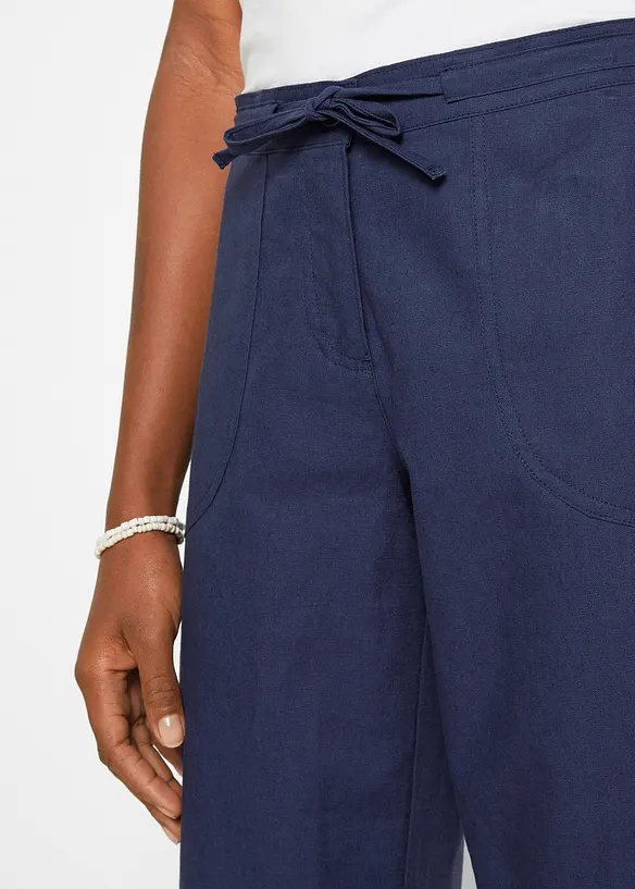 Linnebyxa i 3/4-l&auml;ngd, bonprix