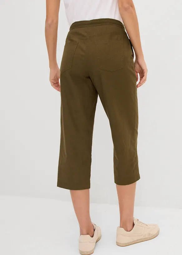 Linnebyxa i 3/4-l&auml;ngd, bonprix