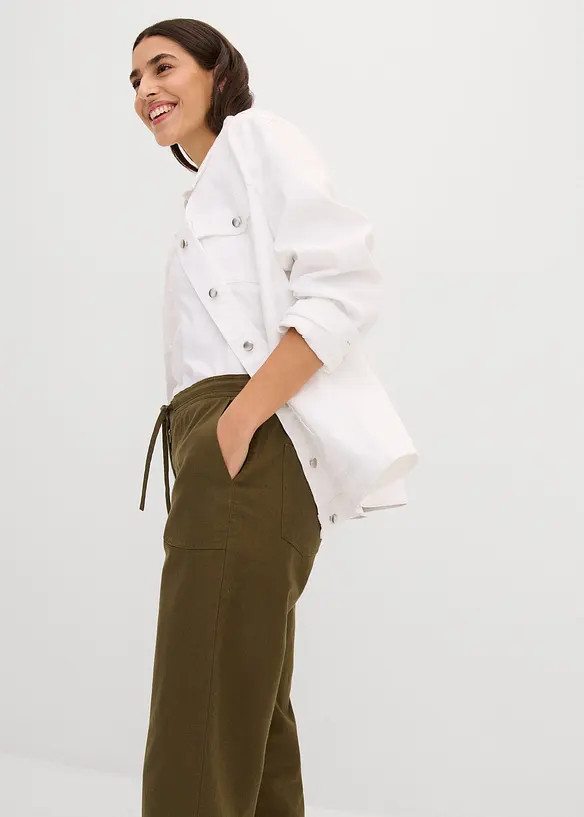 Linnebyxa i 3/4-l&auml;ngd, bonprix