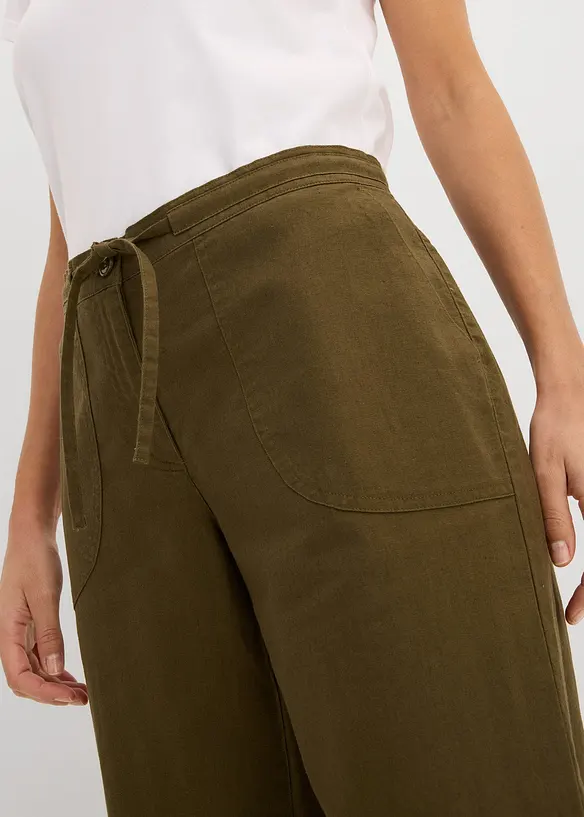 Linnebyxa i 3/4-l&auml;ngd, bonprix