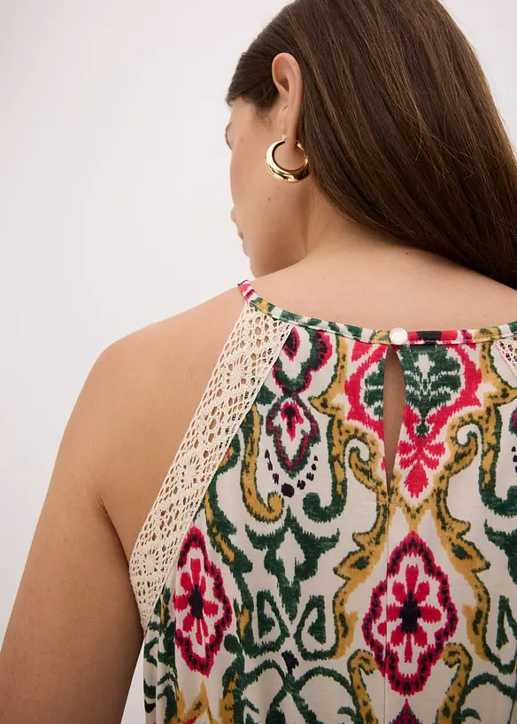 Mellanl&aring;ng kl&auml;nning med spets, bonprix