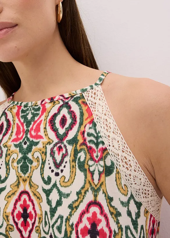 Mellanl&aring;ng kl&auml;nning med spets, bonprix