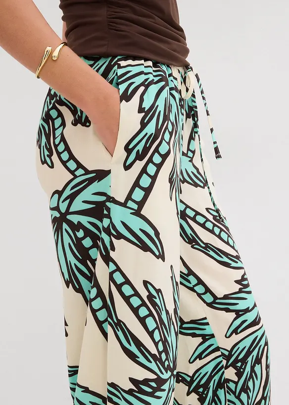 Vid byxa i b&ouml;ljande viskos, bonprix