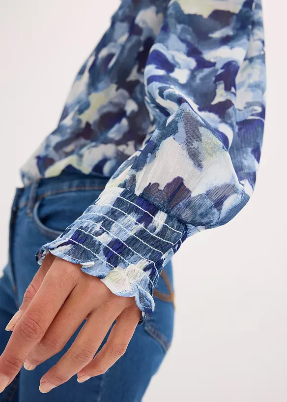 M&ouml;nstrad chiffongblus, bonprix