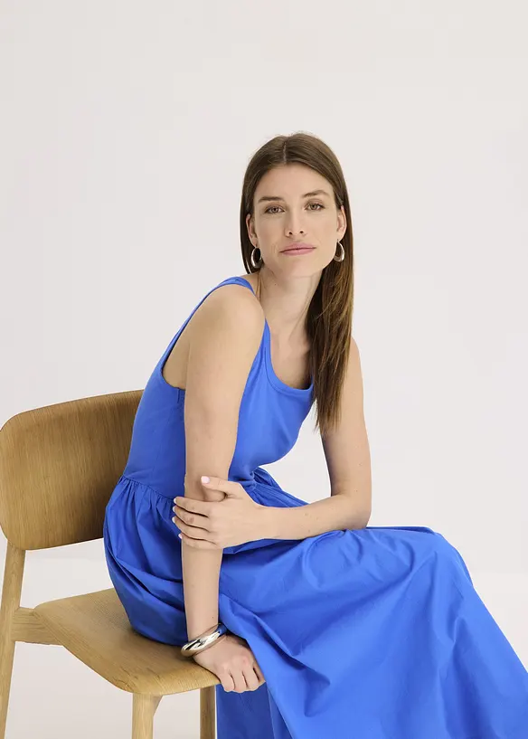 Jerseykl&auml;nning i materialmix, bonprix