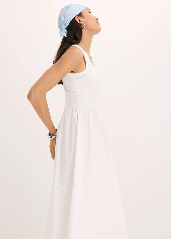 Jerseykl&auml;nning i materialmix, bonprix