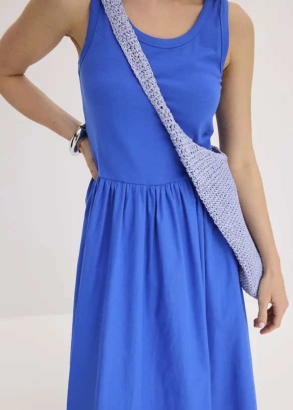 Jerseykl&auml;nning i materialmix, bonprix