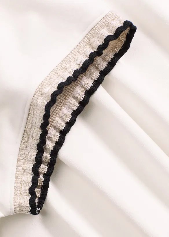 Topp i bomull med dekorativa &auml;rmslut, bonprix