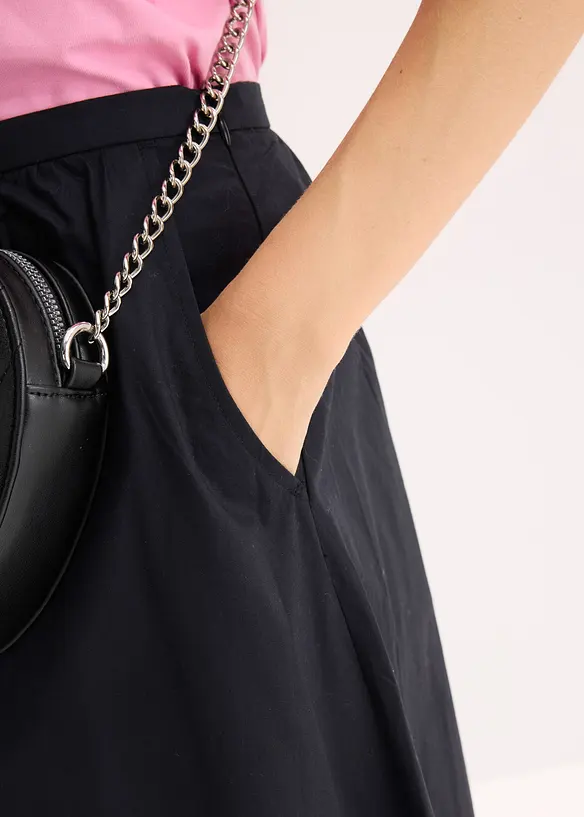 Mellanl&aring;ng kjol i stretchig bomullsmix, bonprix