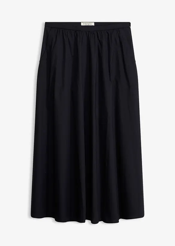 Mellanl&aring;ng kjol i stretchig bomullsmix, bonprix