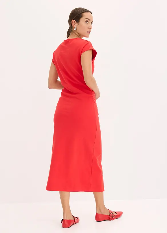 Mellanl&aring;ng kl&auml;nning med rynkad midja, bonprix