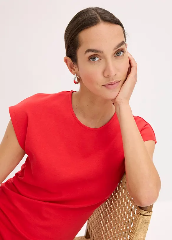 Mellanl&aring;ng kl&auml;nning med rynkad midja, bonprix