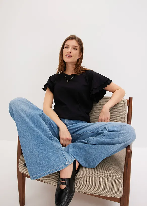 Topp med charmiga &auml;rmar, bonprix