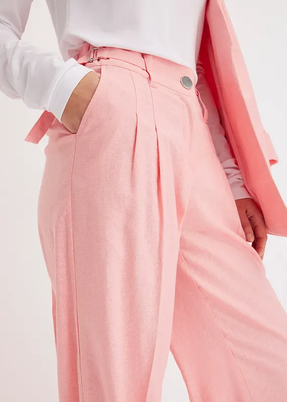 Palazzobyxa i l&auml;tt linnemix, bonprix