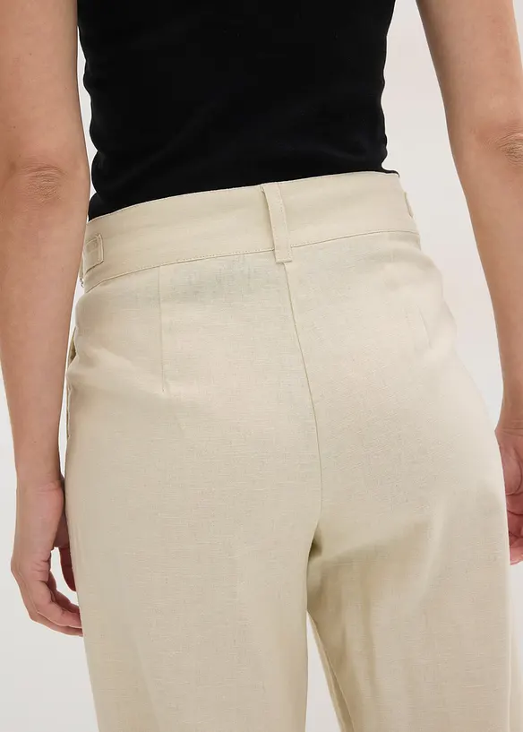 Palazzobyxa i l&auml;tt linnemix, bonprix