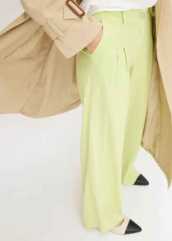 Palazzobyxa i l&auml;tt linnemix, bonprix