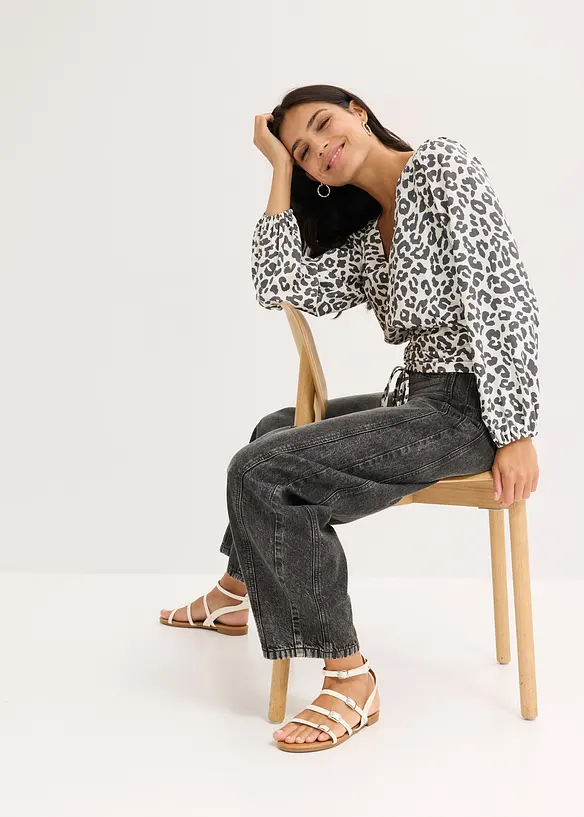 Blus med rynkning, bonprix