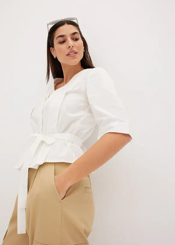 Blus av ren bomull, bonprix