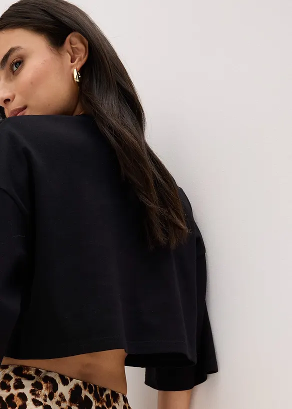 Kort T-shirt i ekologisk bomull, bonprix