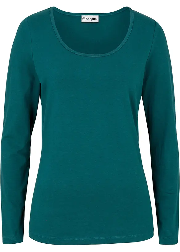 Figurn&auml;ra topp med l&aring;nga &auml;rmar, bonprix