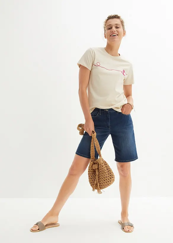 T-shirt med broderi, bonprix