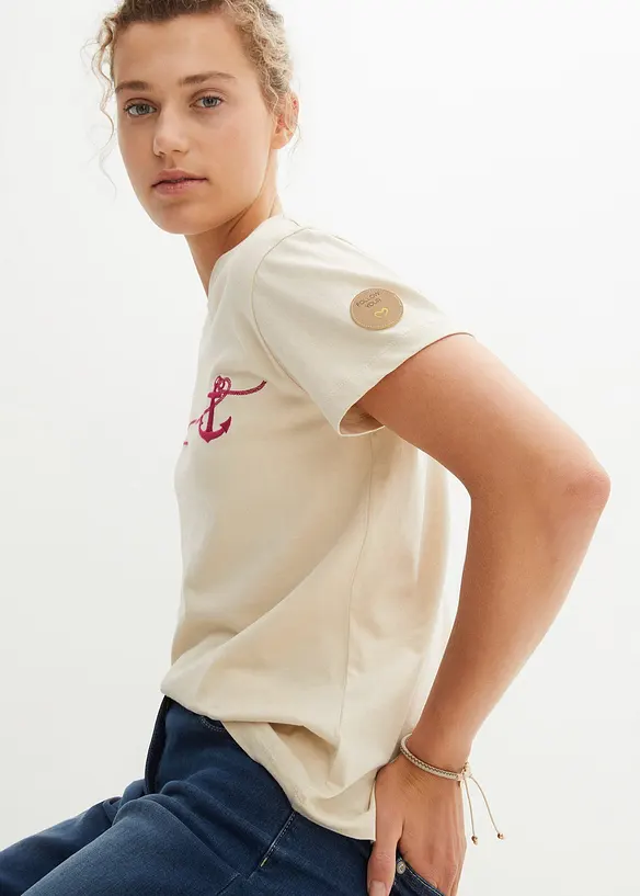 T-shirt med broderi, bonprix