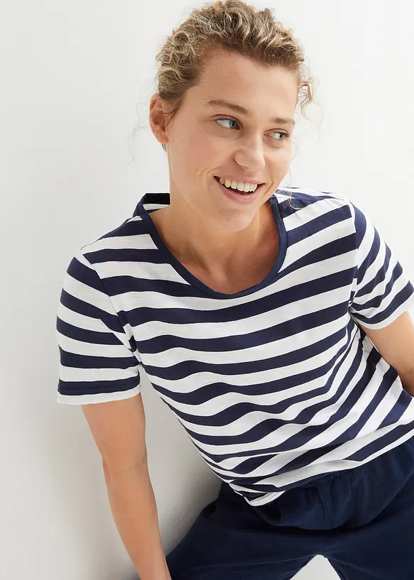 T-shirt med rund halsringning (2-pack), bonprix