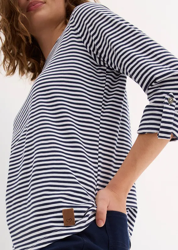 L&aring;ng&auml;rmad topp i ren bomull, bonprix