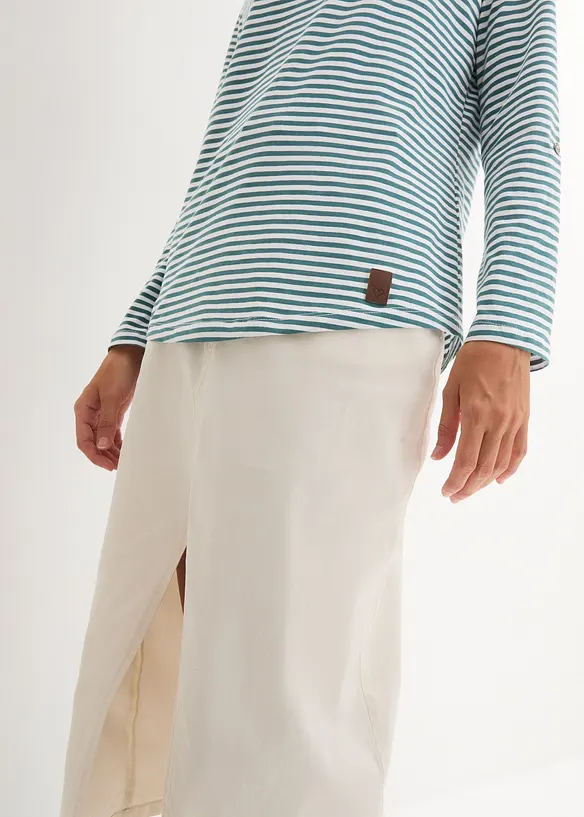 L&aring;ng&auml;rmad topp i ren bomull, bonprix