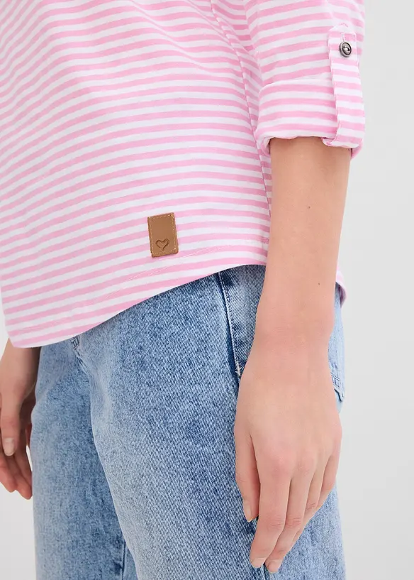 L&aring;ng&auml;rmad topp i ren bomull, bonprix