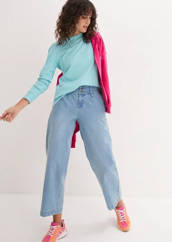 L&aring;ng topp med rund halsringning (5-pack), bonprix