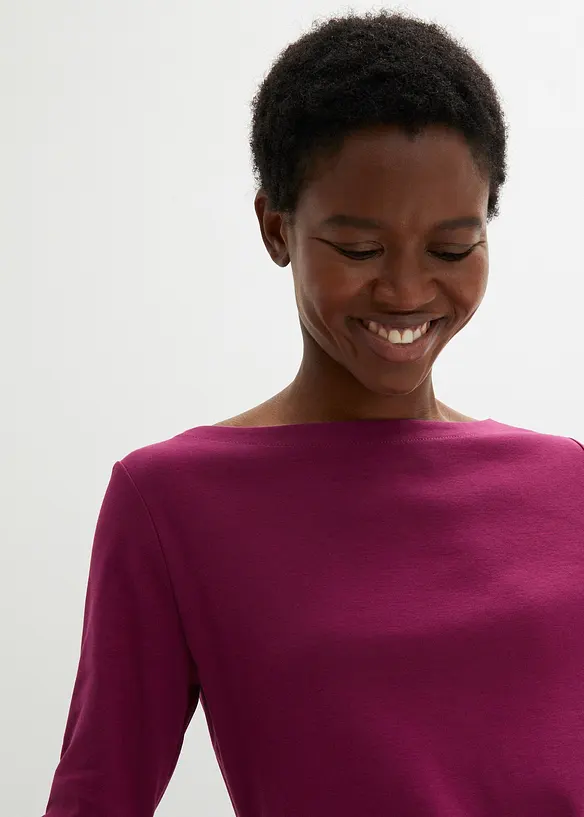 L&aring;ng&auml;rmad topp i ren ekologisk bomull, bonprix